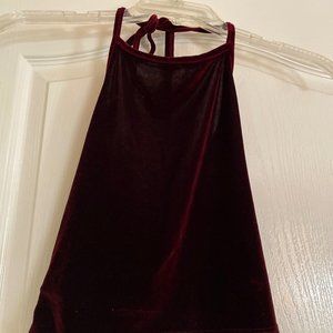 Brandy Melville Burgundy Velvety Tie Top